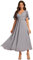 Ever-Pretty Women's Embellished Midi Evening Dress Ladies Short Sleeve line with Short Sleeve for Wedding Guest Dress Grey 20UK