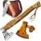 Crafttal Wikinger axt mit scheideWikingeraxt Klinge aus Kohlenstoffstahl mit Eschenholzgriff Jagd Camping Outdoor Axt Beil Norse Axt Geburtstag Jahrestag Weihnachtsgeschenkartikel