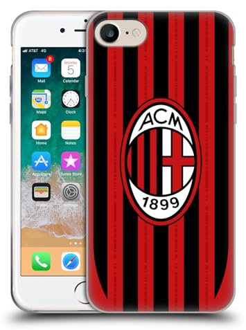 Head Case Designs Licenza Ufficiale AC Milan Home Kit per Stemma 2024/25 Custodia Cover in Morbido Gel Compatibile con Apple iPhone 7/8 / SE 2020 & 2022