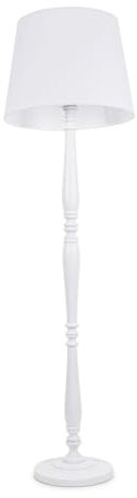 ValueLights | Traditional White Wood Candlestick Floor Lamp with White Tapered Shade for Living Room | Floor Lamps, Home Décor & Improvement Essential