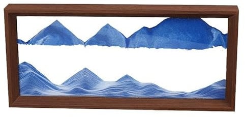 AzureLeap Peinture de Sable 3D Rotative - Art de Sable Sous-Marin Peinture de Sable Fluide Cadeau en Sable Décoration Sablier en Bois Pour Bureau Salon et Jouets pour Adultes et Enfants [Bleu-12]