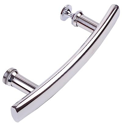 JVNALwnkv Duschtürgriff, Glastürgriff, Duschtürgriff aus Edelstahl, poliertes Finish, Haltegriff for Badezimmerglastüren, Handtuchhalter, silberfarben, Push-Pull-Türgriff, Lochmitte zu Lochmitte