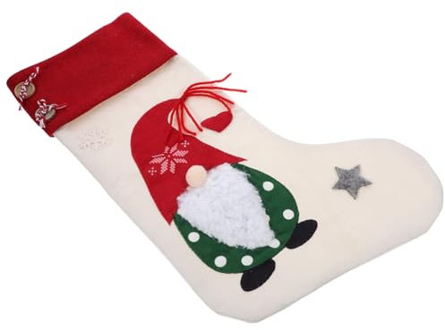 GARVALON Calza Natalizia Decorativa da Appendere Calza della Befana Grande per FESTIVITÀ Ciondolo per Albero di Natale e