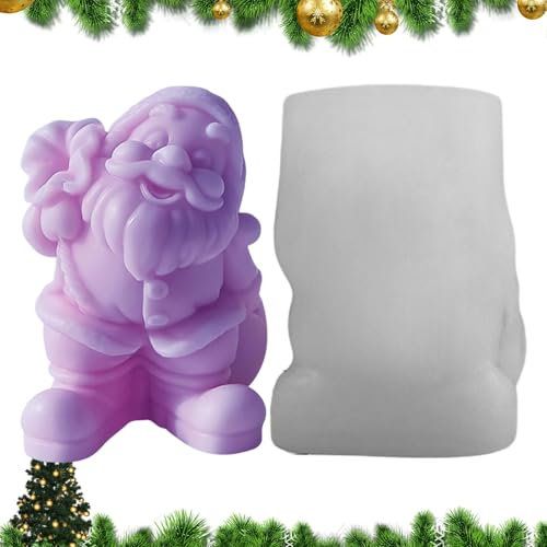 Bexdug Molde de resina navideña,Molde de silicona de Papá Noel | Molde de jabón navideño, moldes de fundición de resina para manualidades,Molde de silicona con decoraciones navideñas de Papá Noel en