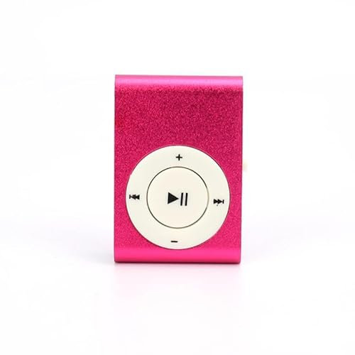 Nurnesy Mini Lettore MP3 USB2.0 3,5 Mm con Supporto Clip Scheda di Memoria Semplice senza Display Display (Rosa)