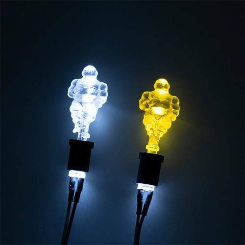 wheelfun 16 mm Kunststoff-Puppenlicht für DIY 1/14 RC Traktor LKW Modell LKW Kipper Teile (gelb)