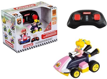 Carrera RC Mario Kart Mini RC Peach, For Children and Adults, Boys & Girls, Unique Original Licence, Instant Driving Fun with Ready to Run, Pink