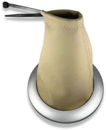 1neiSmartech Kit Beige für Schalthebel mit satiniertem Silberrahmen und Haltering, kompatibel mit Renault Megane II 2002-2009, OEM 8200505844, 8200079096, 8200454976