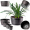 KADAX Lot de 4 – Ø23, 30, 40, 50 cm – Pots de Fleurs en Plastique Aspect Bois, pour Jardin (Marron)