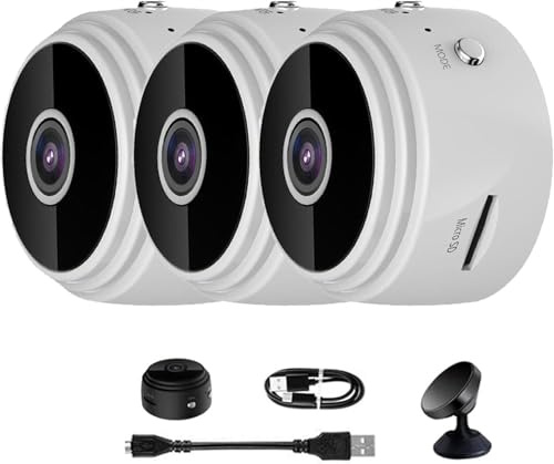 Spyfocus Magnetic Mini Security Camera Outdoor,Spy Focus Camera,Camtrix Magnetic Mini Security Camera,Mini Wireless Camera Magnetic with App for Home Indoor Outdoor (White*3)