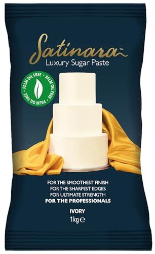 Satinara 1kg Ivory Sugar Paste, Fondant Icing