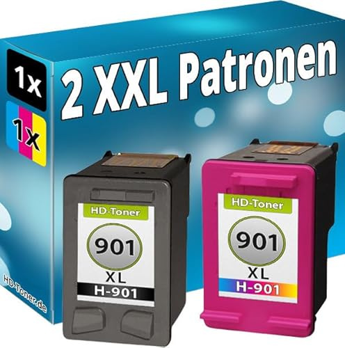 Inkadoo Set 2X Druckerpatronen kompatibel für HP 901 XL OFFICEJET J4580 J4600 J4624 J4660 J4680C
