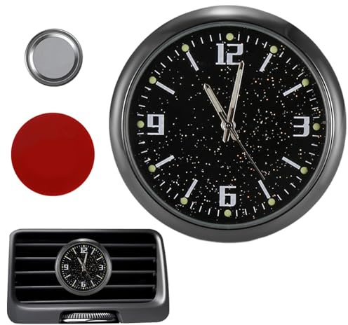 yybng Dash Clock - Aufklebbar Leuchtend Wasserdicht Quarz - Lüftungsgitter Armaturenbrett Uhr | Für Lüftungsschlitze Auto LKW Motorrad Elektrofahrzeuge Reisen Pendeln Touring
