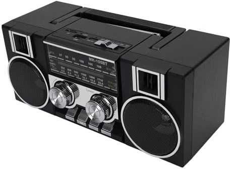 Sunydog Tragbares FM AM SW-Radio, Radio mit Klarer Klangqualität und RGB-Lautsprecher für den Garten, Badezimmer, (Schwarz)