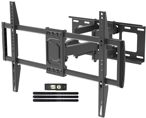 Floordirekt Supporto da parete per TV, orientabile e inclinabile, per televisori piatti e curvi da 37-75 pollici o monitor fino a 45 kg, supporto da parete per TV max. VESA 600 x 400 mm