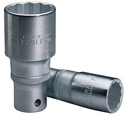 Draper 25135 Elora Deep Bi-Hexagon Socket, 1/2 Square Drive, 21mm, Blue