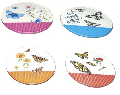 Fridolin 4 Untersetzer für Gläser, Design: Natur - Metall/Kork