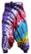SHOPOHOLIC FASHION Hippie Bunt Batik Baggy Haremshose, Locker Sitzend Hose - DUNKEL Regenbogen Mischung, One Size