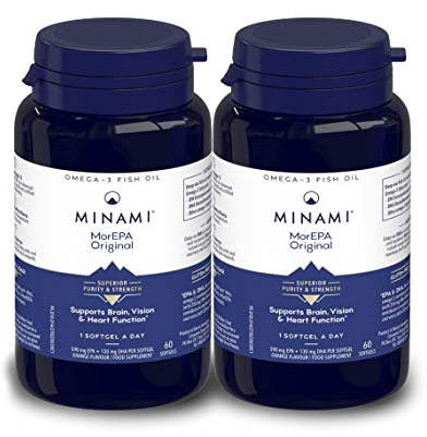 Omega 3 Fish Oil Supplement - Minami - MorEPA Original with high concentration of EPA, DHA - Supports Normal Brain, Vision and Heart function - 120 Softgels