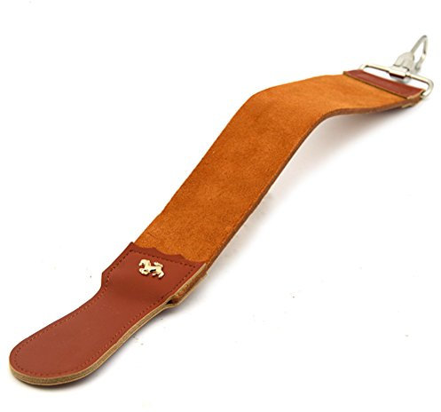 Frcolor Razor Strop, Double-Layer-Leder Rasierspitzer Strap Barber Rasiermesser Messerschärfer Gürtel