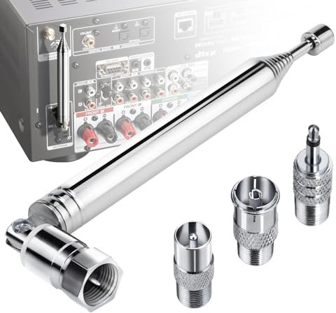 Antena Telescópica FM Interior Dab Radio Aerial, Ancable HiFi AV Sistema Receptor 75 Ohm Unbal para Denon Sony Roberts Yamaha Hitachi Tivoli Audio Onkyo Sangean Teac Pioneer Panasonic Onkyo Marantz