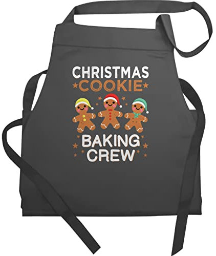 Shirtracer Schürze Geschenk - Weihnachtsschürze - Erwachsene - Christmas Cookie Baking Crew I Lebkuchenmännchen I Lebkuchen Männer I Gingerbread Man I Lebkuchenmann - 60x87 - Anthrazit