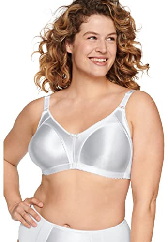 Naturana® Minimizer Bra - Wireless [Cup B-G] | Maximum Support with Cut Design & Wide Straps | Elegant Minimizer Bra for a Visually Smaller Cup Size 38 White E