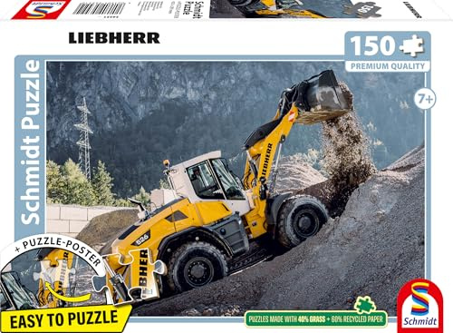 Schmidt 56551 Liebherr Radlader L526 Kinderpuzzle, 150 Teile