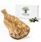 SOLTAKO Tagliere in legno d'ulivo, tagliere in legno d'ulivo, tagliere in legno, tagliere da portata, per la colazione, formaggio rustico, circa 43 fino a 45 cm di lunghezza, circa 2 cm di spessore
