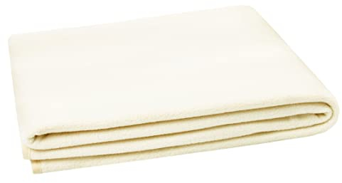 ZOLLNER Kuscheldecke in 130x170 cm - kuschelige und langlebige Fleecedecke - waschbar bis 95°C - hochwertiges Einfassband - antistatisch - Polyester - in vanille - Oeko Tex® Zertifiziert