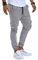 Leif Nelson LN8291 Pantalon de jogging chino avec poche cargo pour homme Coupe ajustée Motif à carreaux - Gris - Large
