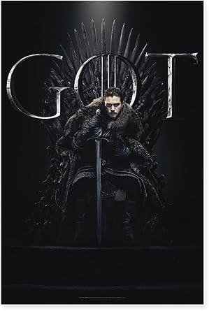 Spreadshirt Game Of Thrones Jon Schnee GOT Poster 40x60 cm, One size, Weiß