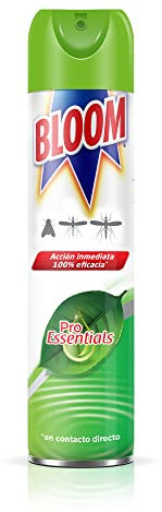Bloom Pro Essentials Aerosol 400 ml, insecticida 100% eficaz en contacto directo con insectos voladores, aerosol antimosquitos con base de agua, mata mosquitos y otros insectos de acción inmediata