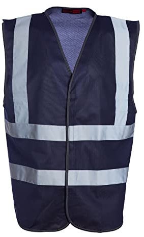 Blackrock Navy Enhanced Visibility Vest, Hi-Vis Vest, High Visibility, Safety, Reflective, PPE, Hi Vis, Security, Workwear, Mens and Womens - Size 6XL