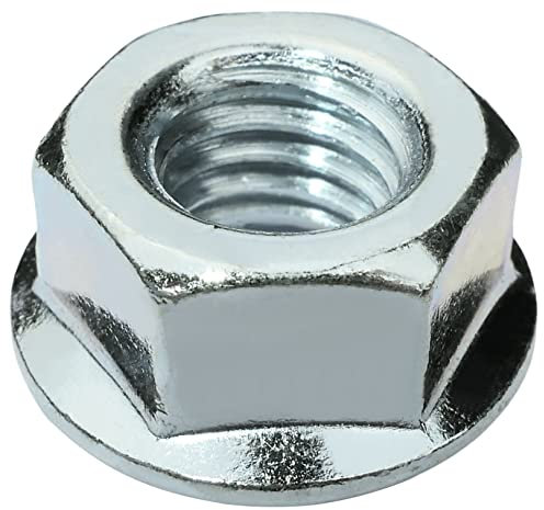 AERZETIX - C58280 - Set di 25 dadi esagonali con flangia/base dentata M8 - Ø esterno della flangia 16mm - in acciaio