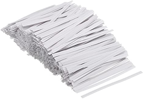 PATIKIL Twist Ties 3 Paper Closure Tie for Party Tying Gift Bags, Candy, Bread, Arts Crafts White Pack of 500