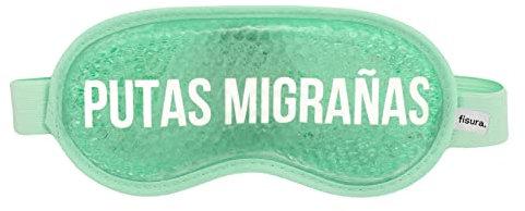 FISURA - Augenmaske. Gel-Augenmaske. Gelmaske gegen geschwollene Augen und dunkle Ringe. Schlafmaske. Maße: 18,5 cm x 9 cm. (Migräne ES, Grün)