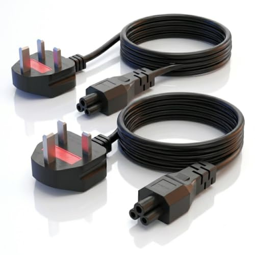 6FT(1.8m) Laptop Power Supply Cable, 3 Pin (IEC320 C5 to NEMA 5-15P) Mickey Mous AC Power Cord Compatible with HP, Lenovo, Dell, Acer, Samsung, Asus, Toshiba, Sony, IBM Computer Power Cable - 2Pack