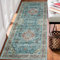 LuxFocus Teppichläufer für Flur, Küche, Vintage Traditionell Teppich Ultra-Weiche Bodenmatte Kurzflor Braun-Grün 60x230 cm