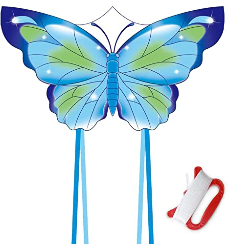 Schmetterling Drachen Kinder Erwachsene, Schmetterling Flugdrachen Kinder Junge Mädchen, Drachen Spielzeug Flugspielzeug Für Kindergeburtstag Geburtstag Geschenke, Mit Flugdrachen Zubehör (Blau)