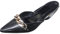Womens Low Kitten Heel Shoes Ladies Slingback Sandals Pointed Toe Bridal Evening Party Prom Bridesmaid Court Shoes Size 5.5 Black