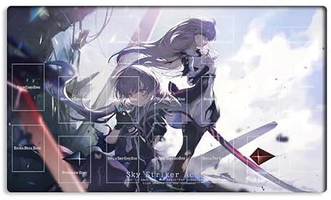 Neue Mlikemat Spielmatte Himmel Striker Ace - Raye & Roze TCG CCG OCG Sammelkartenspielmatte mit Zonen + Gratis Tasche (ZD014-366-A)