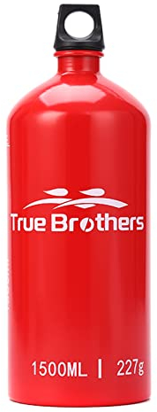 KOCAN 1500ml Fuel Bottle, 1.5L Aluminum Oil Fuel Bottle Liquid Gas Oil Container for Camping Hiking Backpacking