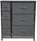 SVITA ARI Schubladenschrank Ordnungssystem Regal Metall mit Stoff-Boxen Metall-Regal Schwarz/Grau