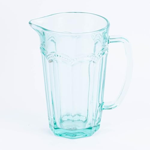 Sass & Belle Krug Glas Punkte türkis transparent 20x18cm