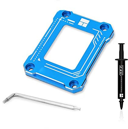 Lisher LGA1700-BCF 12Th CPU Bending Corrector Frame CPU Fixed Backplane CNC Aluminio Anti-Bending con TF7Thermal Paste (azul)