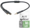 fouraces AUX y Splitter - 4 pôles, Câble adaptateur très court - 30 cm - 3,5 mm - 2 connecteurs casque pour PC - jack splitter, répartiteur audio, double cable