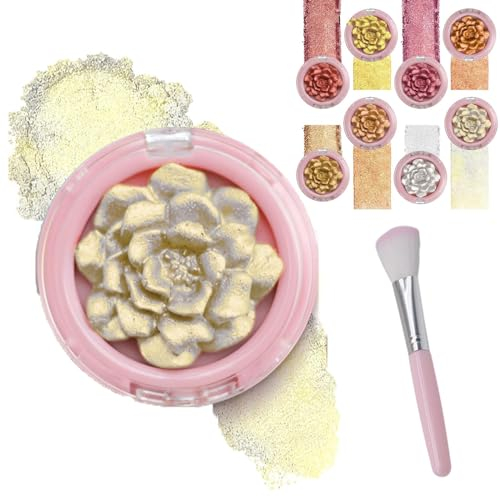 Generic Rose Blush, Rose Blush Blush Blush Make-up, 3D Rose Blush Highlighter, Body Brightening Face Eye Nase Shadow Drei-Dimensional Contouring Blush Puder (02#)