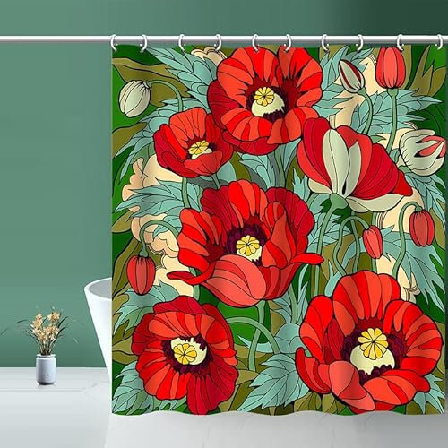 WANGG Tenda Doccia, Tenda per Doccia Polyester Lavabile, Tende Doccia Asciugatura Rapida con Ganci, Orlo Ponderato, cartamo,240X200CM