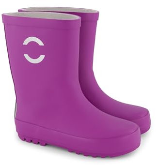 Mikk-line Stivali di gomma per bambini | Stivali da pioggia imbottiti per bambini | Stivali di gomma impermeabili | Scarpe da pioggia e stivali per bambini, Viola Cactus Flower, 27 EU